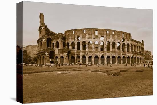 Sepia image of the Colosseum or Roman Coliseum, originally the Flavian Amphitheatre, an elliptic...-null-Premier Image Canvas