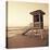 Sepia Life Guard Tower I-Jairo Rodriguez-Stretched Canvas