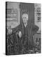 Sepia Print of Inventor Thomas Edison in His Laboratory-null-Premier Image Canvas