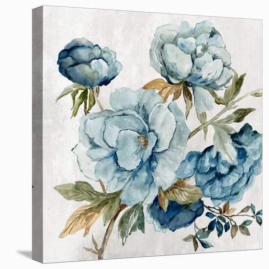 Serenade of the Blue Peony-Asia Jensen-Stretched Canvas