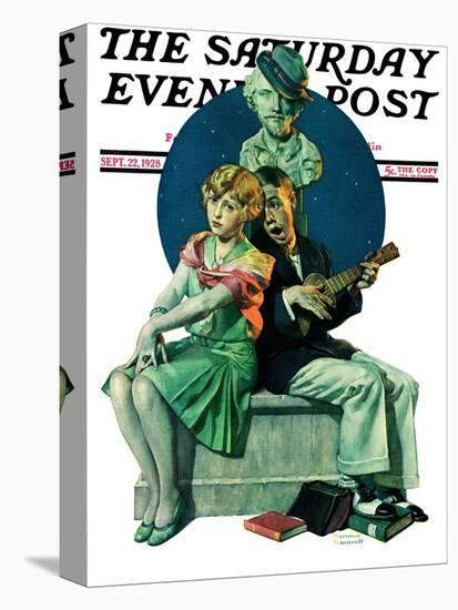 "Serenade" Saturday Evening Post Cover, September 22,1928-Norman Rockwell-Premier Image Canvas