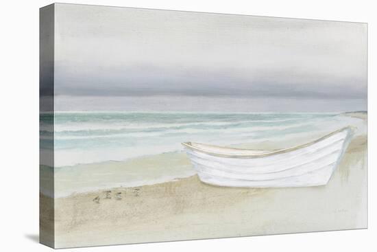 Serene Seaside with Boat-James Wiens-Stretched Canvas