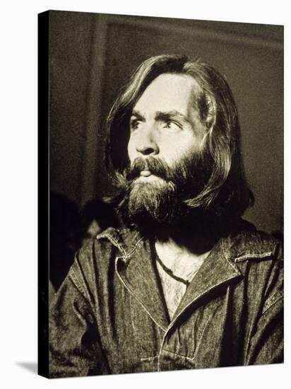 Serial Killer Charles Manson on December 3, 1969 During His Arrest in Sharon Tate Affair-null-Stretched Canvas