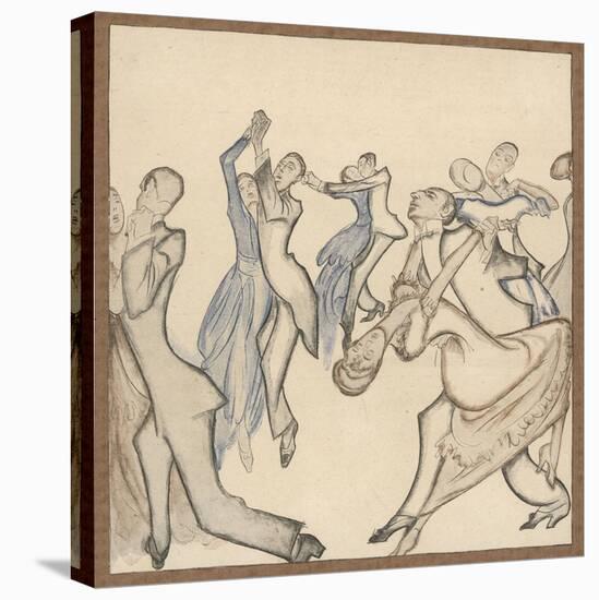 Seriously Passionate Couples Dance the Tango-Olaf Gulbransson-Stretched Canvas