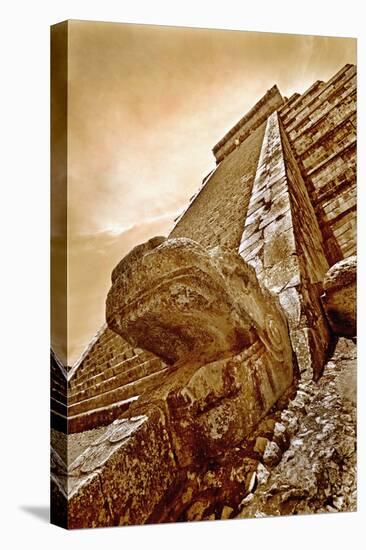 Serpent Head and Long Stairway on Pyramid of Kukulcan-Thom Lang-Premier Image Canvas