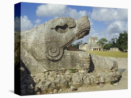 Serpent's Head at Bottom of Great Pyramid, Chichen Itza, Mayan Site, Mexico, Central America-Christopher Rennie-Premier Image Canvas