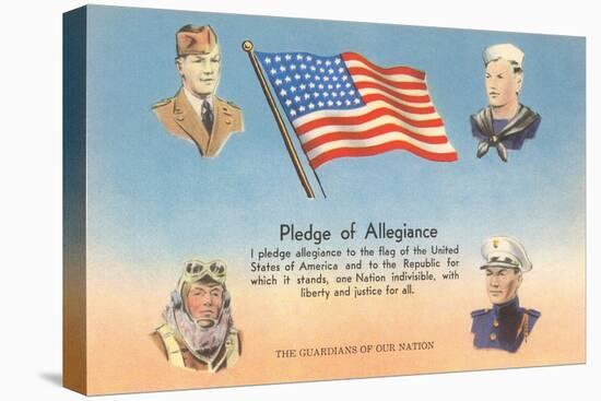 Service Men, Text of Pledge of Allegiance-null-Stretched Canvas