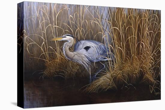 Set in Gold - Great Blue Heron-Wilhelm Goebel-Premier Image Canvas