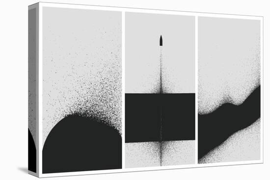 Set of Black and White Backgrounds with Dust Explosion and Particle Spraying-Maxger-Premier Image Canvas