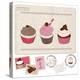 Set Of Cupcakes On Old Postcard-woodhouse-Stretched Canvas