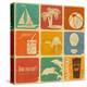 Set Of Vintage Travel Labels-elfivetrov-Stretched Canvas