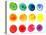 Set of Watercolor Circles  in Vibrant Colors. Watercolor Wet Stains Isolated on White.-LiMaxo-Stretched Canvas