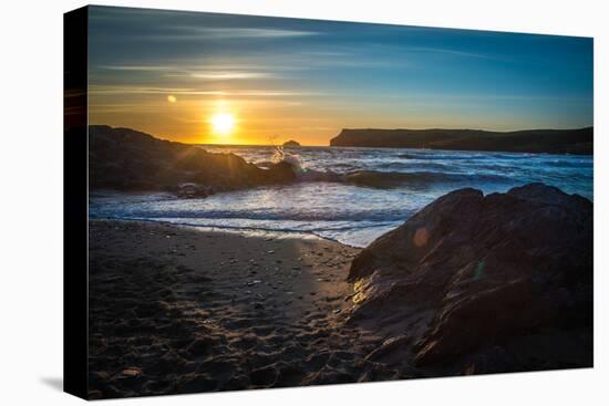 Setting Sun at Polzeath Beach, a Noted Surfers Beach in Cornwall, UK-Amd Images-Premier Image Canvas