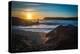 Setting Sun at Polzeath Beach, a Noted Surfers Beach in Cornwall, UK-Amd Images-Premier Image Canvas