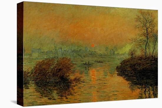 Setting Sun on the Seine at Lavacourt, Effect of Winter, 1880-Claude Monet-Premier Image Canvas