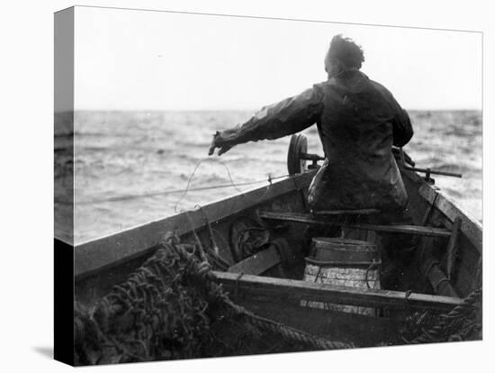 Setting the Line From Dory, Alaska Coast, Undated-Asahel Curtis-Premier Image Canvas