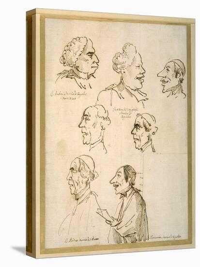 Seven Caricatured Profiles of Four Singers of the Papal Chapels-Pier Leone Ghezzi-Premier Image Canvas