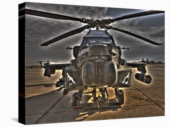 Seven Exposure HDR Image of an AH-64D Apache Helicopter as it Sits on its Pad-Stocktrek Images-Premier Image Canvas