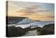 Seven Sisters and Beachy Head with coastguard cottages at sunrise in spring, Seaford Head-Stuart Black-Premier Image Canvas