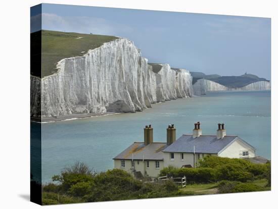 Seven Sisters Chalk Cliffs, Cuckmere Haven, Near Seaford, East Sussex, England-David Wall-Premier Image Canvas