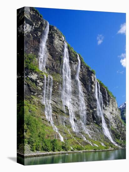 Seven Sisters Falls as Seen from Ferry, Geiranger Fjord, Norway, Europe-Anthony Waltham-Premier Image Canvas