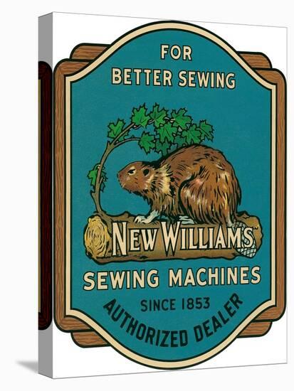 Sewing Machine Ad with Beaver-null-Premier Image Canvas