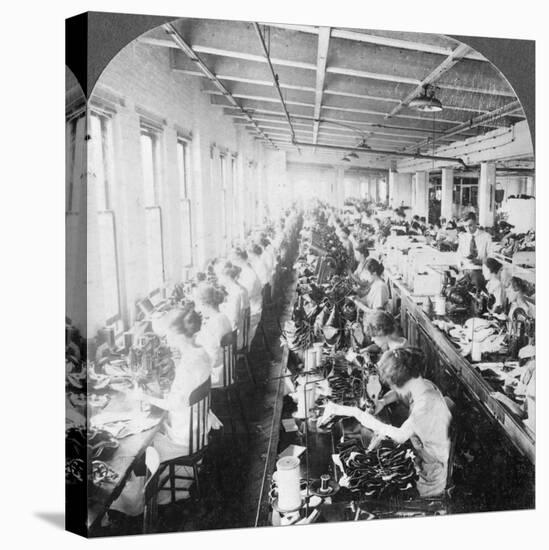 Sewing Room in a Large Shoe Factory, Syracuse, New York, USA, Early 20th Century-null-Premier Image Canvas