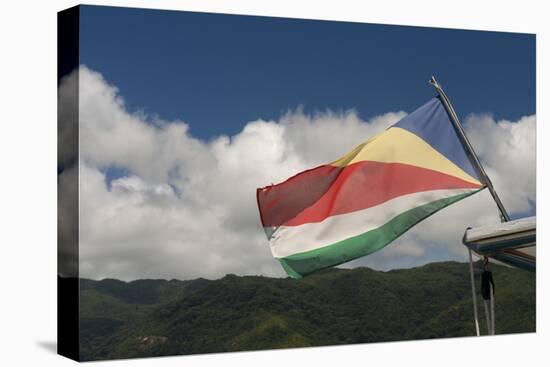 Seychelles, Mahe, St. Anne Marine National Park. Seychelles Flag-Cindy Miller Hopkins-Premier Image Canvas