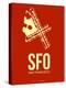 Sfo San Francisco Poster 2-NaxArt-Stretched Canvas