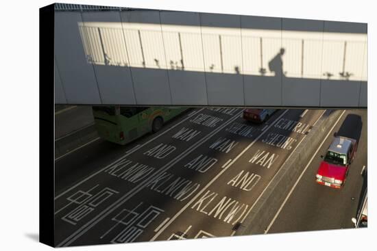 Shadow of Office Worker in Central District, Hong Kong, China-Paul Souders-Premier Image Canvas