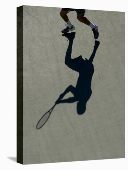 Shadow of Tennis Player in Action-null-Premier Image Canvas