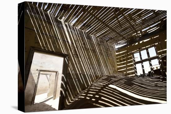 Shadows of Rafter on Sand in Abandoned House-Enrique Lopez-Tapia-Premier Image Canvas