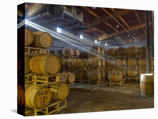 Shafts of Light in Barrel Room of Montevina Winery, Shenandoah Valley, California, USA-Janis Miglavs-Premier Image Canvas