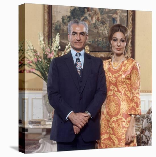 Shah of Iran Mohammad Reza Pahlavi and Wife Farah, 2500th Anniversary of Persia, Persepolis-Carlo Bavagnoli-Premier Image Canvas