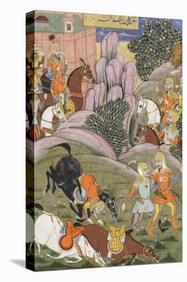 Shahnameh de Ferdowsi ou le Livre des Rois. Bijane et Roham partent attaquer Firoud-null-Premier Image Canvas
