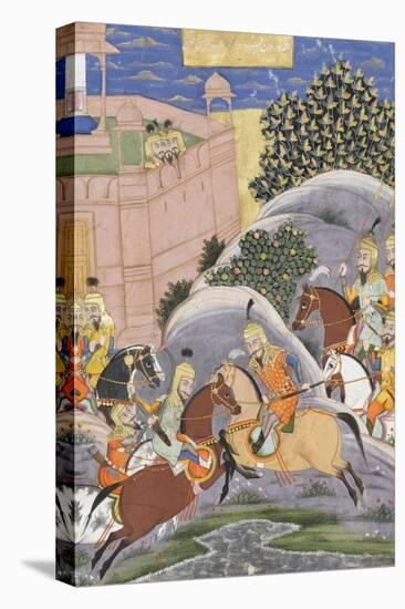 Shahnameh de Ferdowsi ou le Livre des Rois. Combat de Bijène contre Firoud-null-Premier Image Canvas