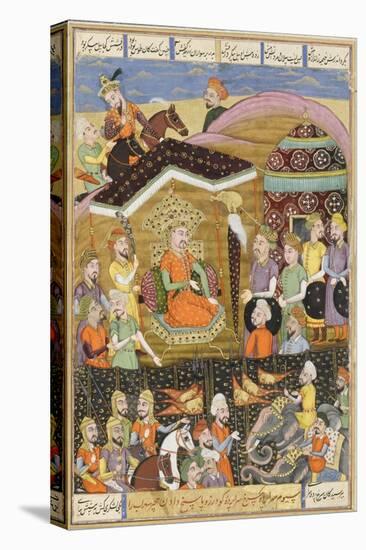 Shahnameh de Ferdowsi ou le Livre des Rois. Sohrab regard la tente noire des chefs de l'armée perse-null-Premier Image Canvas