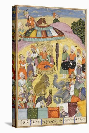 Shahnameh de Ferdowsi ou le Livre des Rois. Sohrab regarde la tente panachés du roi.-null-Premier Image Canvas
