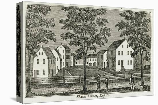 Shaker Houses in Enfield, from "Connecticut Historical Collections," by John Warner Barber, 1856-null-Premier Image Canvas