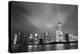 Shanghai Skyline At Night In Black And White-Songquan Deng-Stretched Canvas