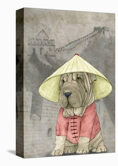 Shar Pei with the Great Wall-Barruf-Stretched Canvas