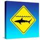 Shark Warning Sign, Computer Artwork-Science Photo Library-Premier Image Canvas