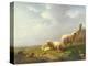 Sheep and Chickens in a Landscape, 19th Century-Eugene Joseph Verboeckhoven-Premier Image Canvas