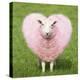 Sheep Ewe Pink Heart Shaped Wool-null-Premier Image Canvas