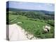 Sheep on the South Downs Near Lewes, East Sussex, England, United Kingdom-Jenny Pate-Premier Image Canvas