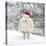 Sheep Texel Ewe in Snow Wearing Christmas Hat-null-Premier Image Canvas