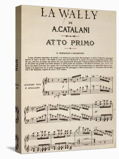 Sheet Music of First Page, Act I of La Wally, Opera by Alfredo Catalani-null-Premier Image Canvas