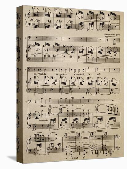 Sheet Music of Page from Act I of La Wally, Opera by Alfredo Catalani-null-Premier Image Canvas