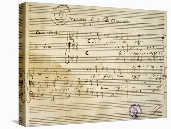 Sheet Music of the Oratorio of Saint John Chrysostom by Alessandro Stradella-null-Premier Image Canvas