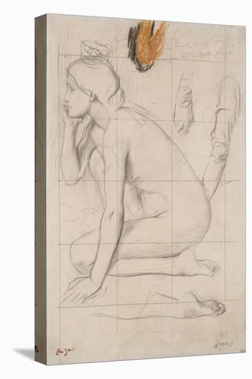 Sheet of Studies for Semiramis: Naked Woman Crouching-Edgar Degas-Premier Image Canvas